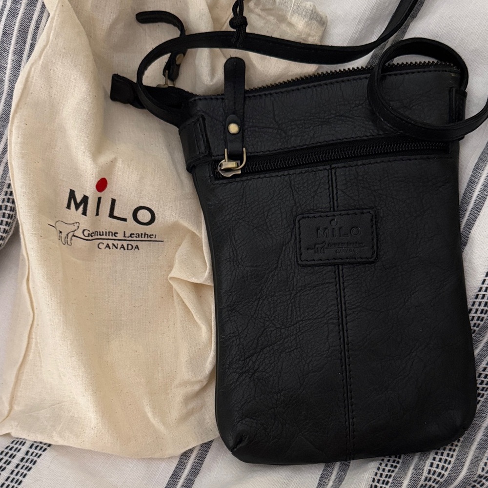 Black Leather Crossbody Bag